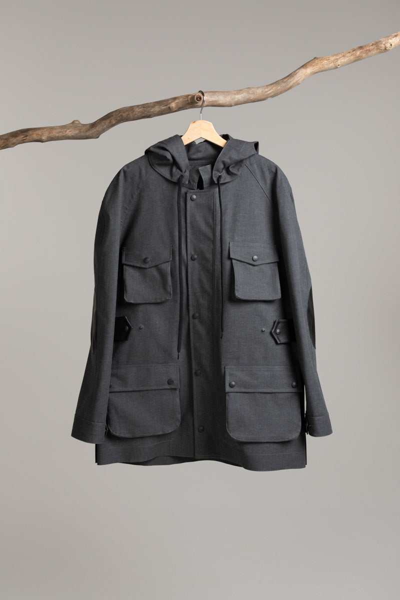 Parka | Slate Grey / Black Leather