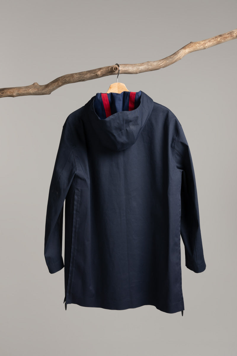 Hooded Jacket with side zips | Navy