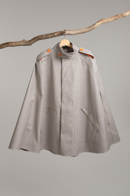Cape | Grey / Orange – Handmade in Scotland, Hancock Archive