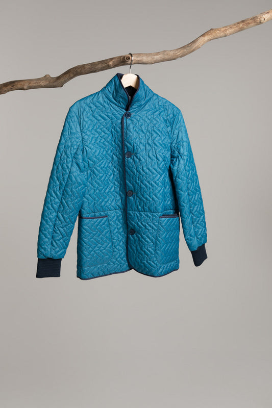 Quilted Jacket with Patch Pockets | Cobalt Blue