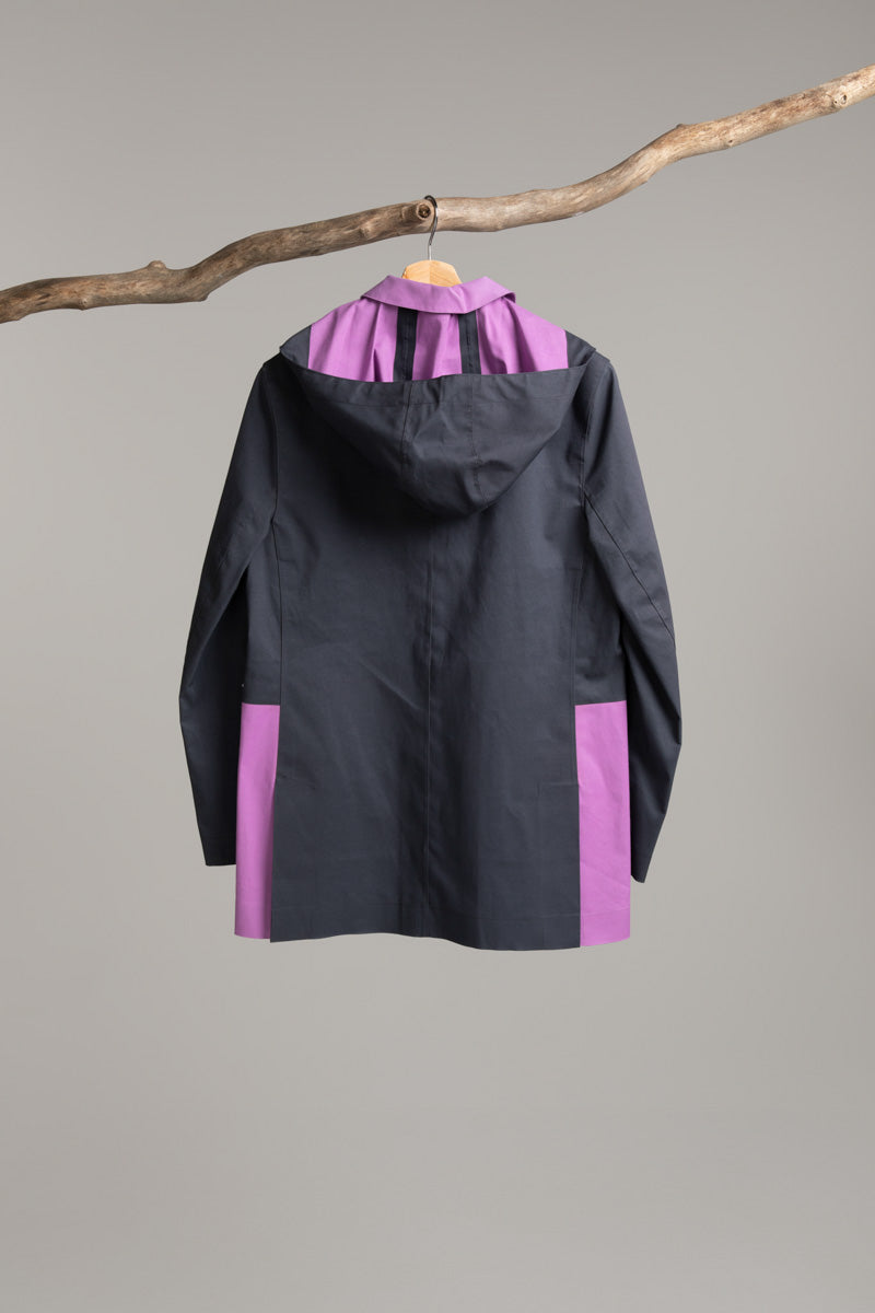 Two Jacket with Hood | Black / Royal Purple