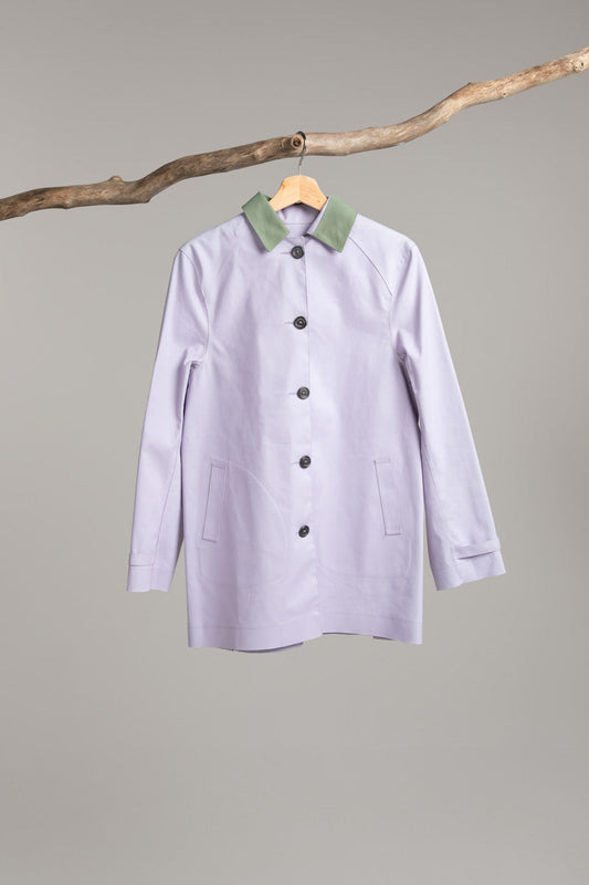 Single Breasted Coat | Lilac / Khaki