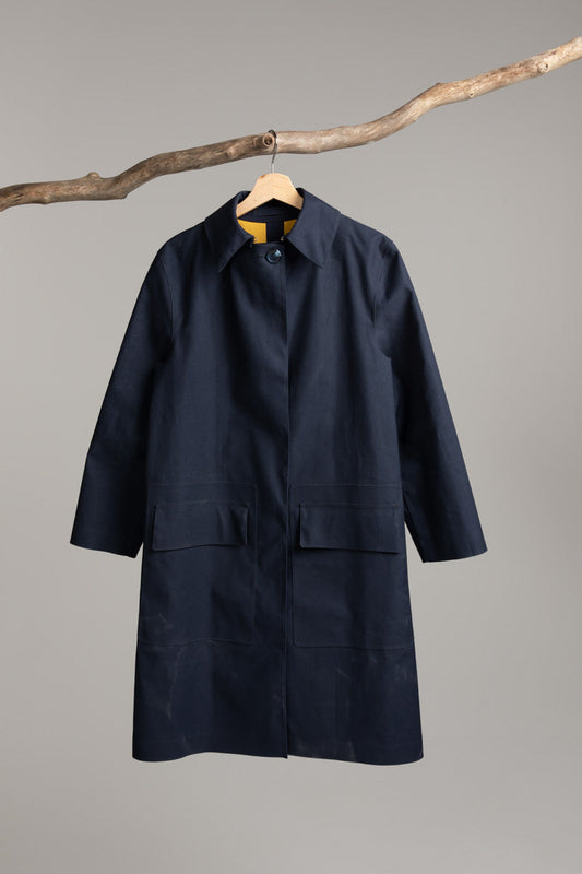 Riding Coat | Navy / Lemon